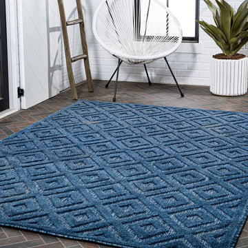 Portmany Neutral Diamond Trellis Indoor/outdoor Area Rug